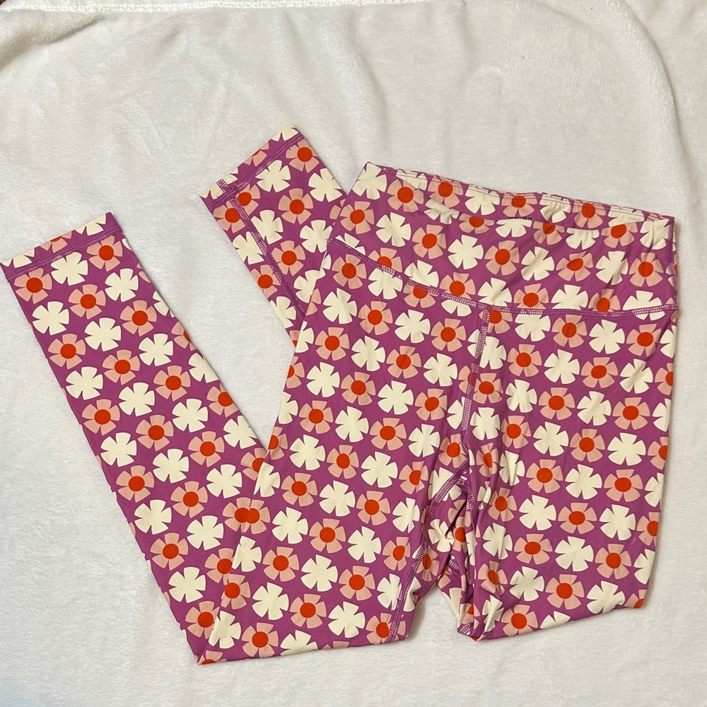 NWOT Hanna Anderson floral print athletic leggings size 12